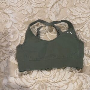 Oner Active Green Sports Bra with Cross Back